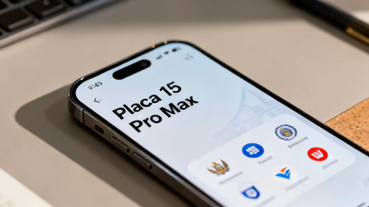 Guia técnico da Placa 15 Pro Max em linhas móveis